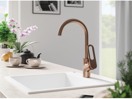 Küchenarmatur in Kupfer TIERRA  Wasserhahn Küchenmischer