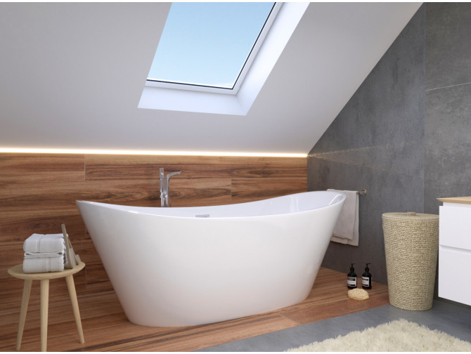 Freistehende Badewanne ROSSA 170x80 +...