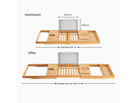 Freistehende Badewanne ROSSA 170x80 + Wannenkissen + Bambus Ablage | Ablauf Klick-Klack im SET!