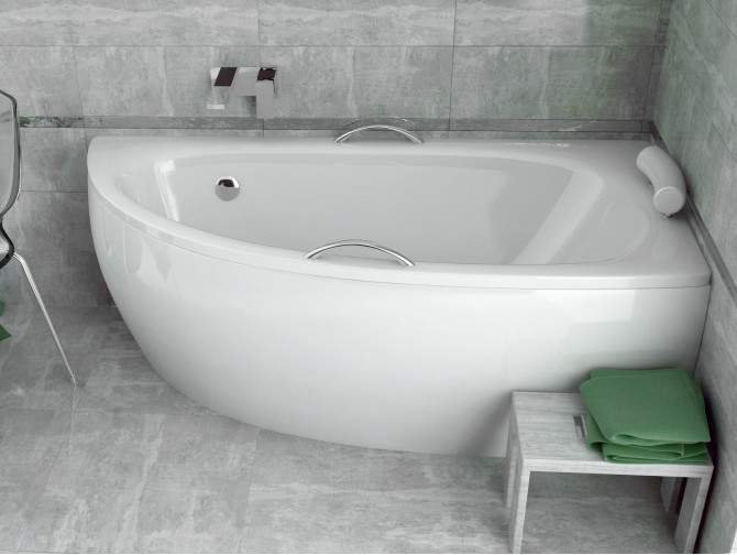 Badewanne Eckwanne Milena 150x70 Rechts | Ablauf Viega & Füße GRATIS !