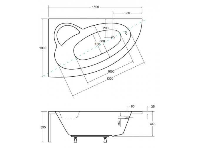 Badewanne Eckwanne Natalia 150x100... Badewanne Eckwanne Natalia 150x100...