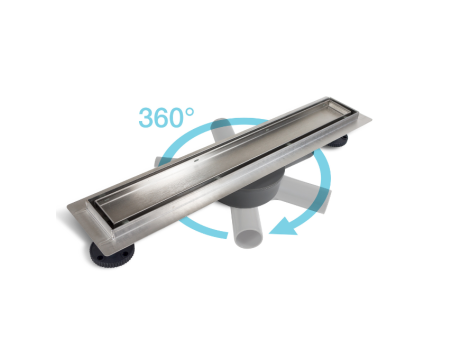 Komplettset Duschrinnen 360 DRAIN 60, Edelstahl Silber, 2in1 Befliesbar Abfluss