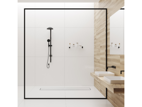 Komplettset Duschrinnen DUPLEXA NEXT 50, Edelstahl Silber, 2in1 Befliesbar Abfluss