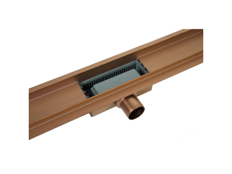 Komplettset Duschrinnen DUPLEXA NEXT 70, Edelstahl Kupfer, 2in1 Befliesbar Abfluss