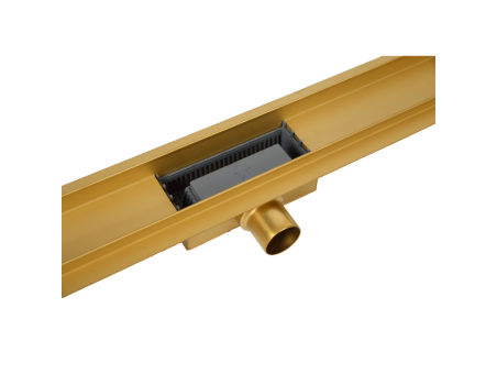 Komplettset Duschrinnen DUPLEXA NEXT 80, Edelstahl Gold, 2in1 Befliesbar Abfluss