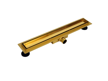 Komplettset Duschrinnen DUPLEXA NEXT 90, Edelstahl Gold, 2in1 Befliesbar Abfluss