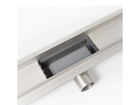 Komplettset Duschrinnen G-DRAIN NEXT 90, Edelstahl Schwarz, 2in1 Befliesbar Abfluss