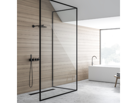 Komplettset Duschrinnen G-DRAIN NEXT 100, Edelstahl Schwarz, 2in1 Befliesbar Abfluss