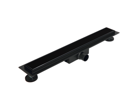 Komplettset Duschrinnen G-DRAIN NEXT 60, Edelstahl Schwarz, 2in1 Befliesbar Abfluss