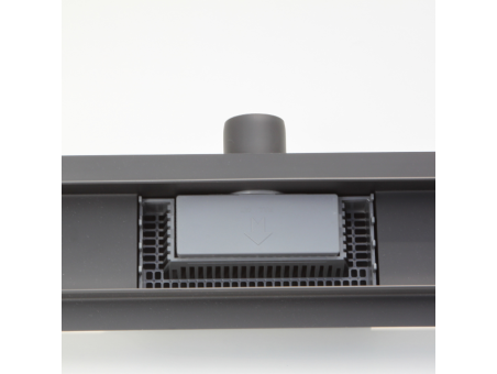 Komplettset Duschrinnen G-DRAIN NEXT 90, Edelstahl Schwarz, 2in1 Befliesbar Abfluss