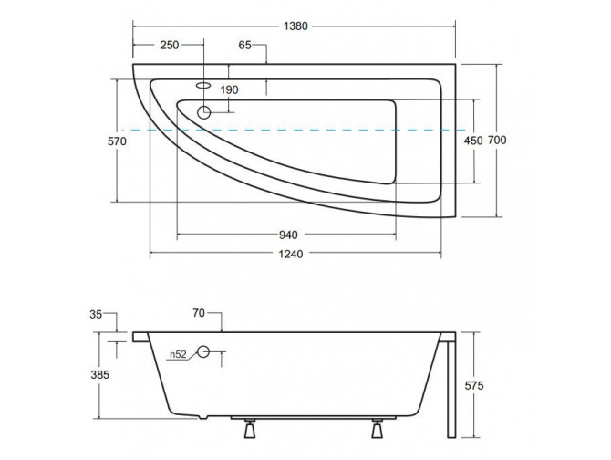 Badewanne Eckwanne Praktika 140x70... Badewanne Eckwanne Praktika 140x70...