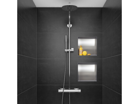 Duschregal Unterputz 30x30x7 cm Wandnische WALL BOX NO RIM Silber