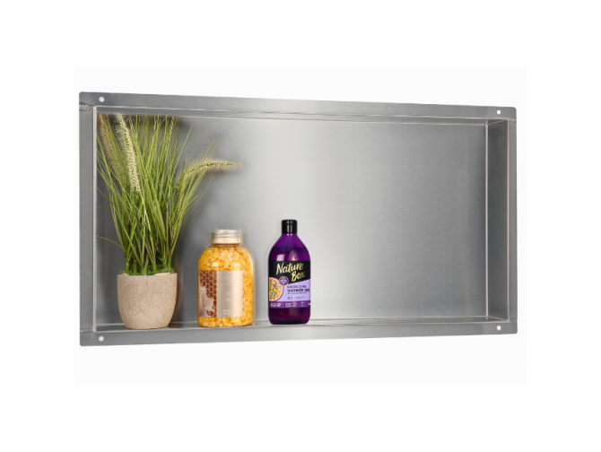 Duschregal Unterputz 30x60x10 cm Wandnische WALL BOX NO RIM Silber