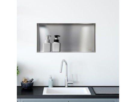 Duschregal Unterputz 30x60x10 cm Wandnische WALL BOX NO RIM Silber