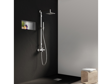 Duschregal Unterputz 30x60x10 cm Wandnische WALL BOX NO RIM Silber