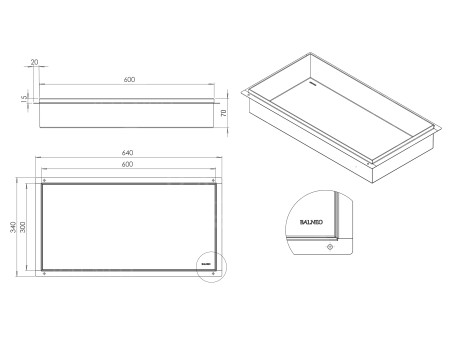 Duschregal Unterputz 30x60x7 cm Wandnische WALL BOX NO RIM Weiß