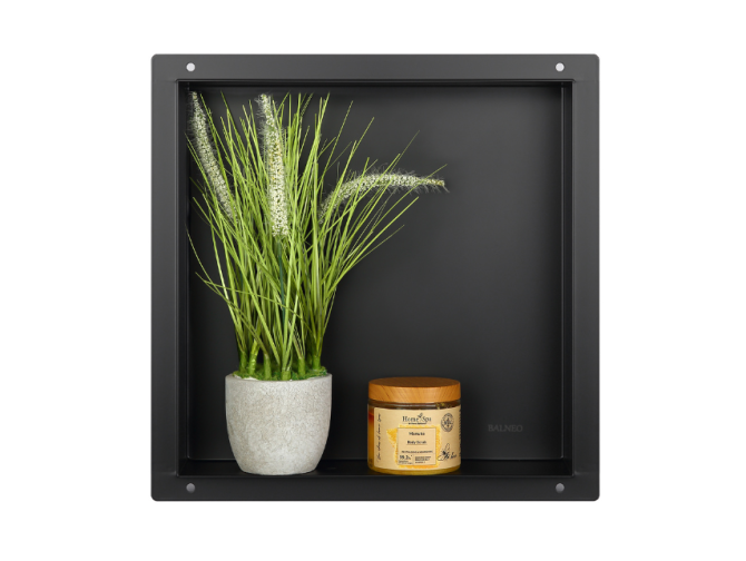Duschregal Unterputz 30x30x7 cm Wandnische WALL BOX NO RIM Schwarz
