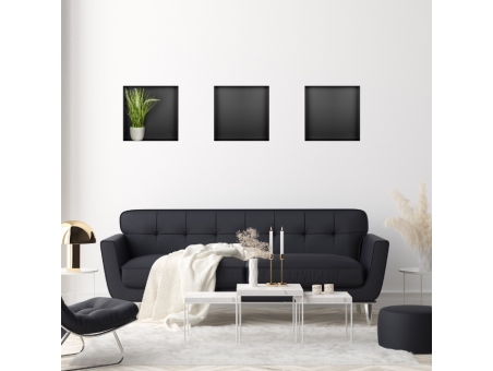 Duschregal Unterputz 30x30x7 cm Wandnische WALL BOX NO RIM Schwarz