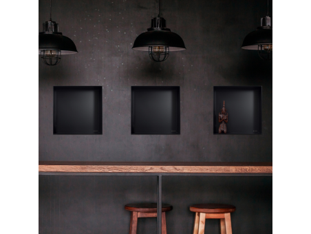 Duschregal Unterputz 30x30x10 cm Wandnische WALL BOX NO RIM Schwarz