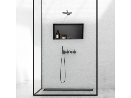 Duschregal Unterputz 30x60x7 cm Wandnische WALL BOX NO RIM Schwarz