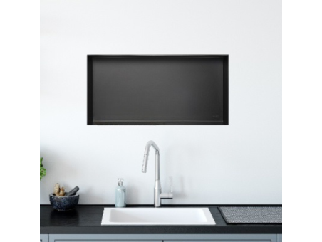 Duschregal Unterputz 30x60x7 cm Wandnische WALL BOX NO RIM Schwarz