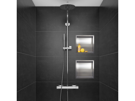 Duschregal Unterputz 30x30x7 cm Wandnische WALL BOX ONE Silber