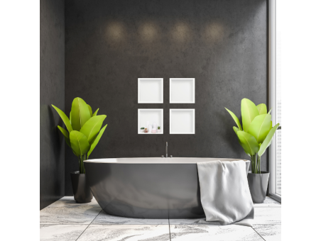 Duschregal Unterputz 30x30x7 cm Wandnische WALL BOX ONE Weiß