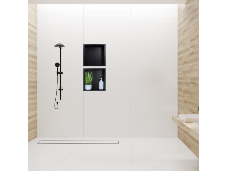 Duschregal Unterputz 30x30x7 cm Wandnische WALL BOX ONE Schwarz