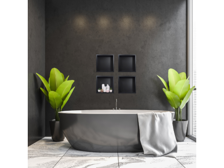 Duschregal Unterputz 30x30x7 cm Wandnische WALL BOX ONE Schwarz