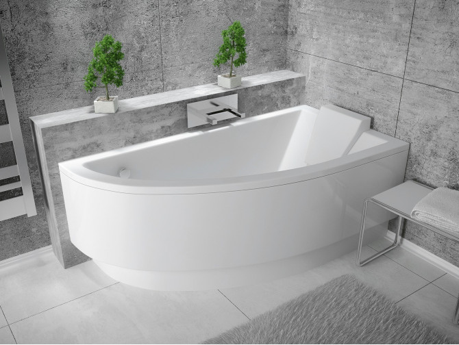 Badewanne Eckwanne Praktika 150x70 Rechts | Ablauf Viega & Füße GRATIS !