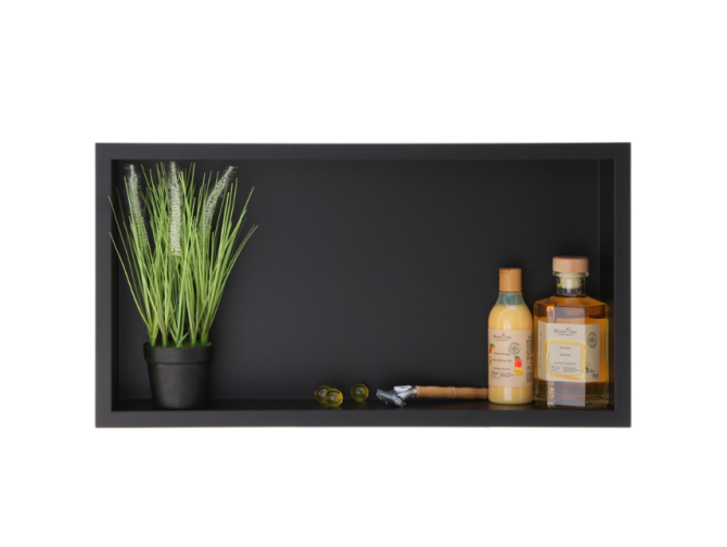 Duschregal Unterputz 30x60x10 cm Wandnische WALL BOX ONE Schwarz