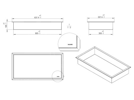Duschregal Unterputz 30x60x10 cm Wandnische WALL BOX ONE Schwarz