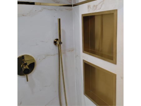 Duschregal Unterputz 30x30x10 cm Wandnische WALL BOX ONE Gold