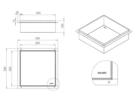 Duschregal Unterputz 30x30x10 cm Wandnische WALL BOX ONE Kupfer