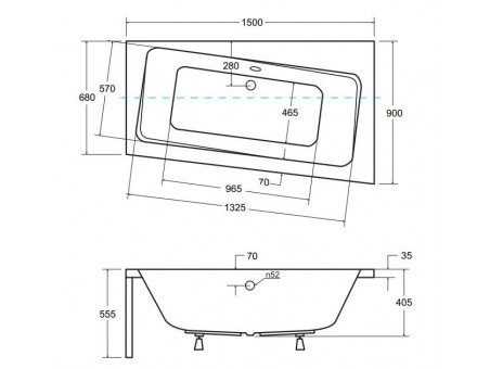 Badewanne Eckwanne Infinityz 150x90 Rechts | Ablauf Viega & Füße GRATIS !