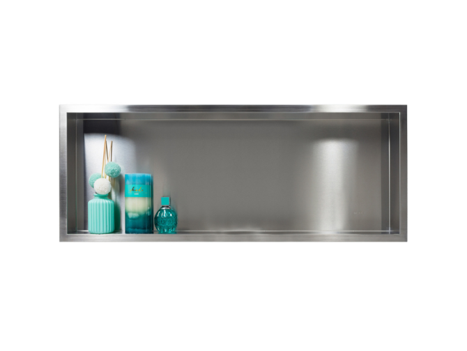 Duschregal Unterputz 30x90x10 cm Wandnische WALL BOX ONE Silber