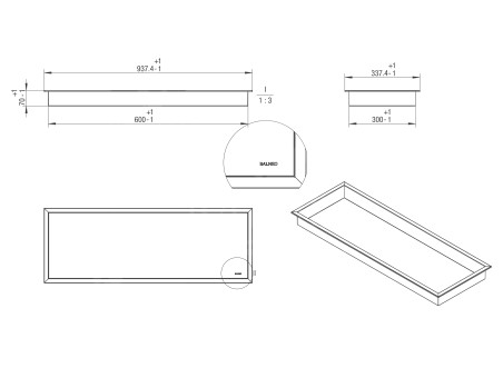 Duschregal Unterputz 30x90x7 cm Wandnische WALL BOX ONE Silber