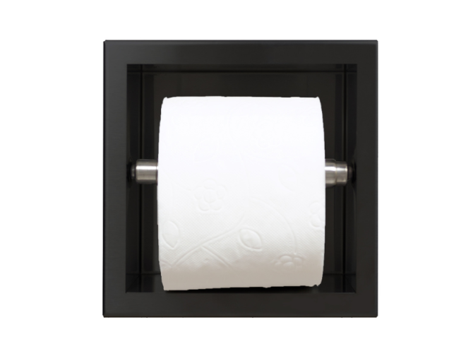 Toilettenpapierhalter Unterputz Wandnische in Schwarz WALL BOX PAPER 1