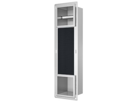 Toilettenpapierhalter Unterputz Wandnische in Silber WALL BOX PAPER 2, mit Toilettenpapieraufbewahrung