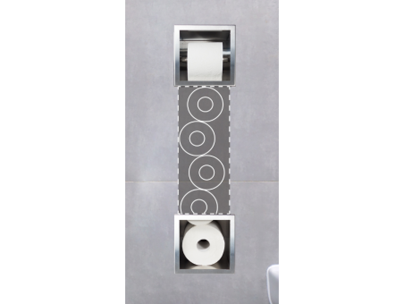 Toilettenpapierhalter Unterputz Wandnische in Silber WALL BOX PAPER 2, mit Toilettenpapieraufbewahrung