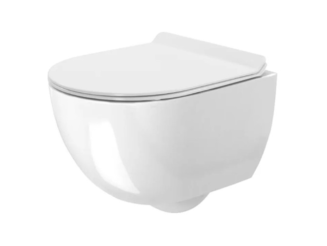 WC-Toilette: Schüssel ROLO Weiß mit Klosettsitz Slim Soft-Close