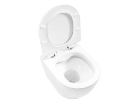 WC-Toilette: Schüssel ROLO Weiß mit Klosettsitz Slim Soft-Close