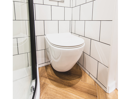 WC-Toilette: Schüssel ROLO Weiß mit Klosettsitz Slim Soft-Close