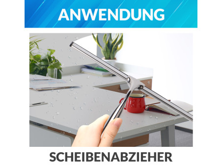 Abzieher Für Fensterscheiben und Duschkabinen, Glaswischer Edelstahl , Badwischer Chrom, Duschabzieher Wasserabstreifer