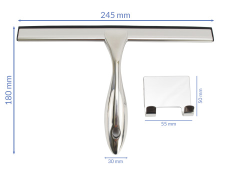 Abzieher Für Fensterscheiben und Duschkabinen, Glaswischer Edelstahl , Badwischer Chrom, Duschabzieher Wasserabstreifer