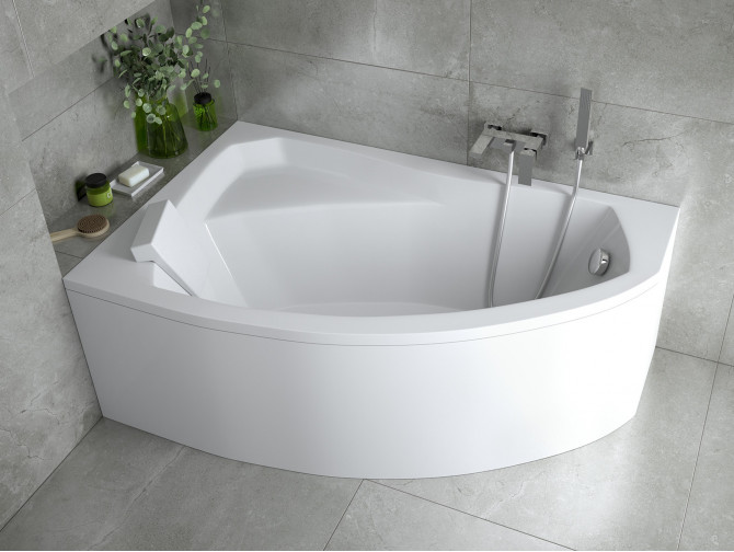 Badewanne Eckwanne Rimax 130x85 Links | Ablauf Viega & Füße GRATIS !