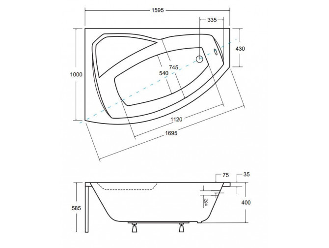 Badewanne Eckwanne Rimax 160x100... Badewanne Eckwanne Rimax 160x100...