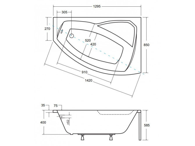 Badewanne Eckwanne Rimax 130x85... Badewanne Eckwanne Rimax 130x85...