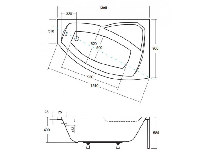 Badewanne Eckwanne Rimax 140x90... Badewanne Eckwanne Rimax 140x90...