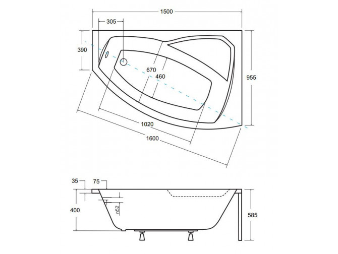 Badewanne Eckwanne Rimax 150x95... Badewanne Eckwanne Rimax 150x95...